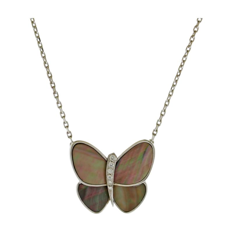  Van Cleef Arpels Van Cleef Arpels Grey Mother of Pearl Butterfly Necklace