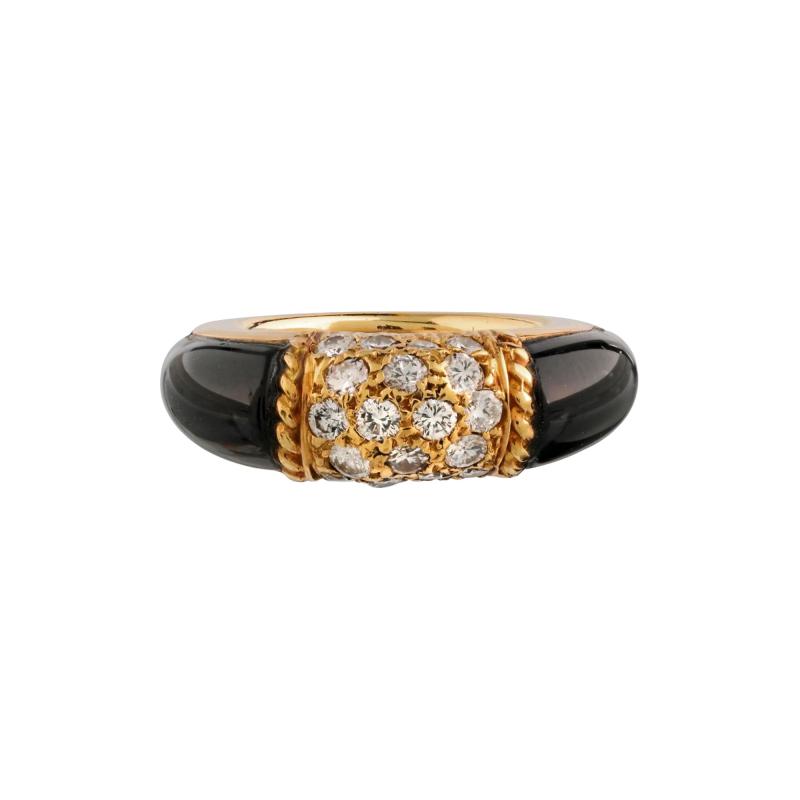  Van Cleef Arpels Van Cleef Arpels Onyx 18K Yellow Gold Diamond Philippine Ring