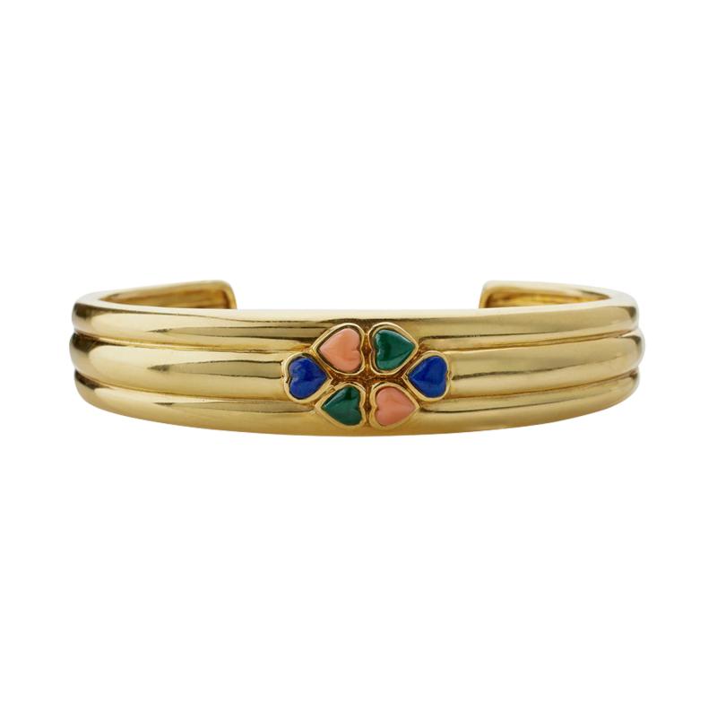  Van Cleef Arpels Van Cleef Arpels Paris 18K Gold and Hardstone Cuff Bracelet
