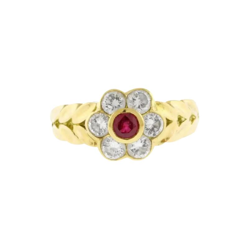  Van Cleef Arpels Van Cleef Arpels Ruby and Diamond Cluster Ring