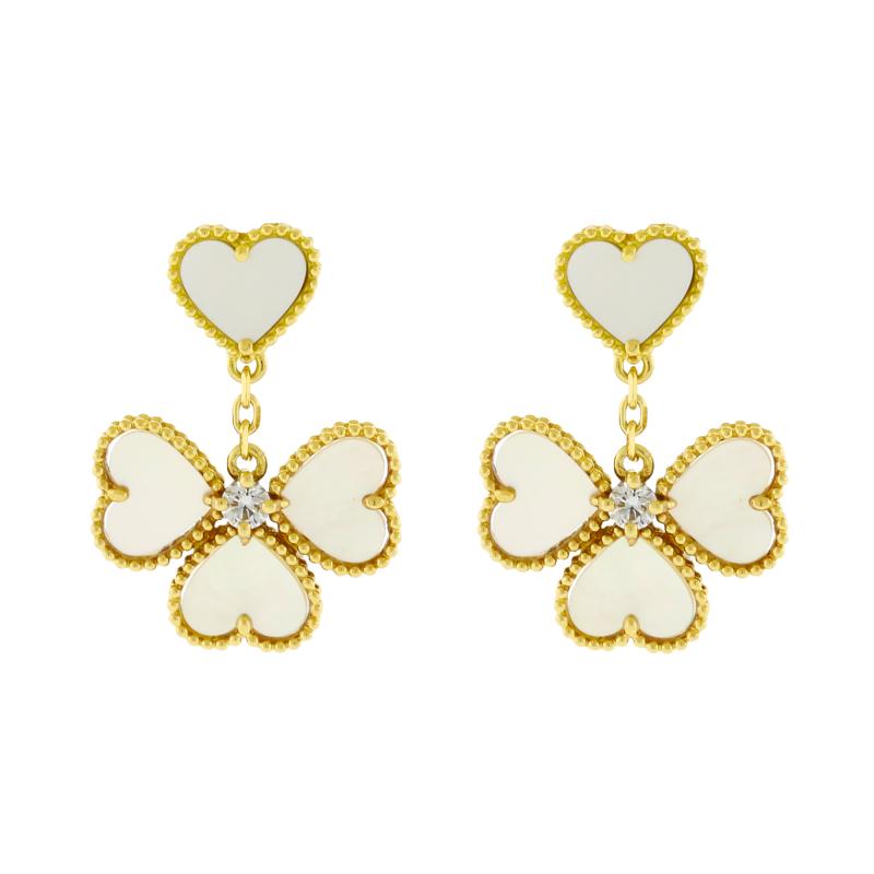  Van Cleef Arpels Van Cleef Arpels Sweet Alhambra Effeuillage Heart Earrings
