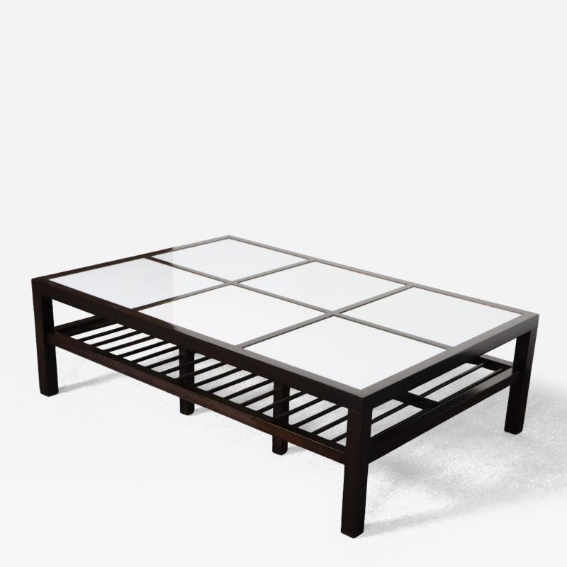 Van Keppel Green Vintage Ebonized Wood and Vitrolite Glass Coffee Table by Van Keppel and Green