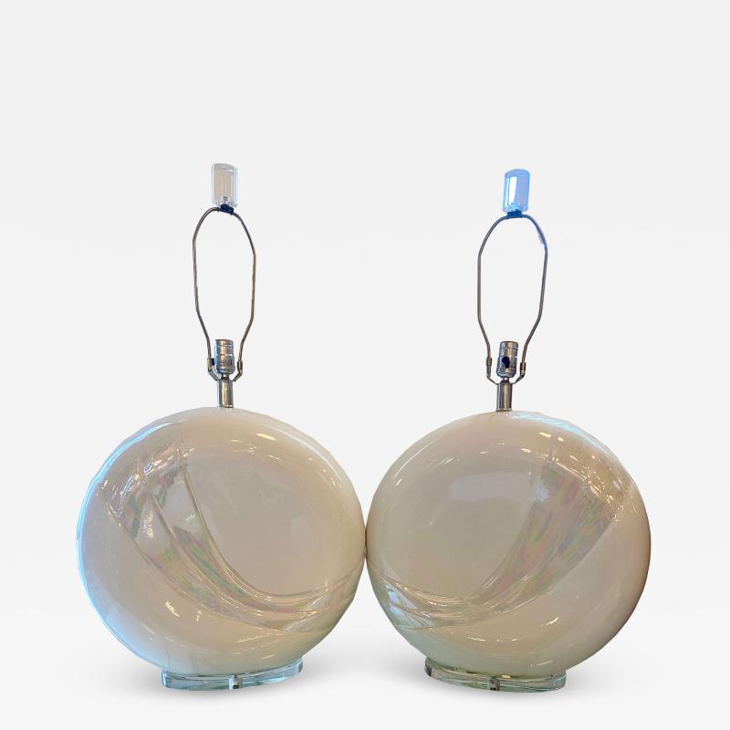  Van Teal Large Pair of Post Modern Van Teal Signed Ceramic Table Lamps