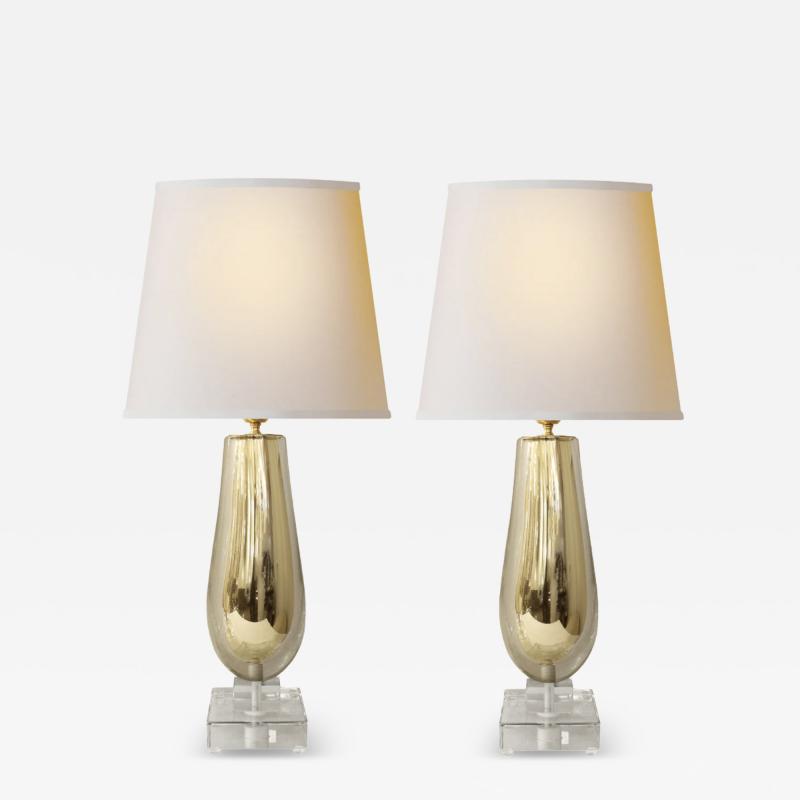  Venfield Artisan Pair of Gold Sommerso Glass Table Lamps