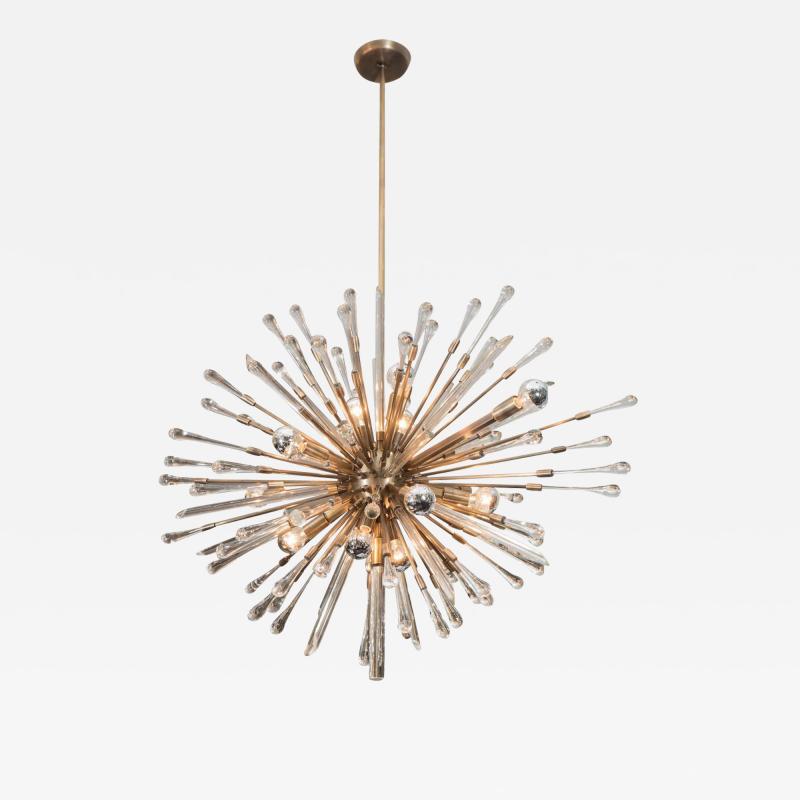  Venfield Beautifully Detailed Custom Glass Teardrop Oval Sputnik Chandelier