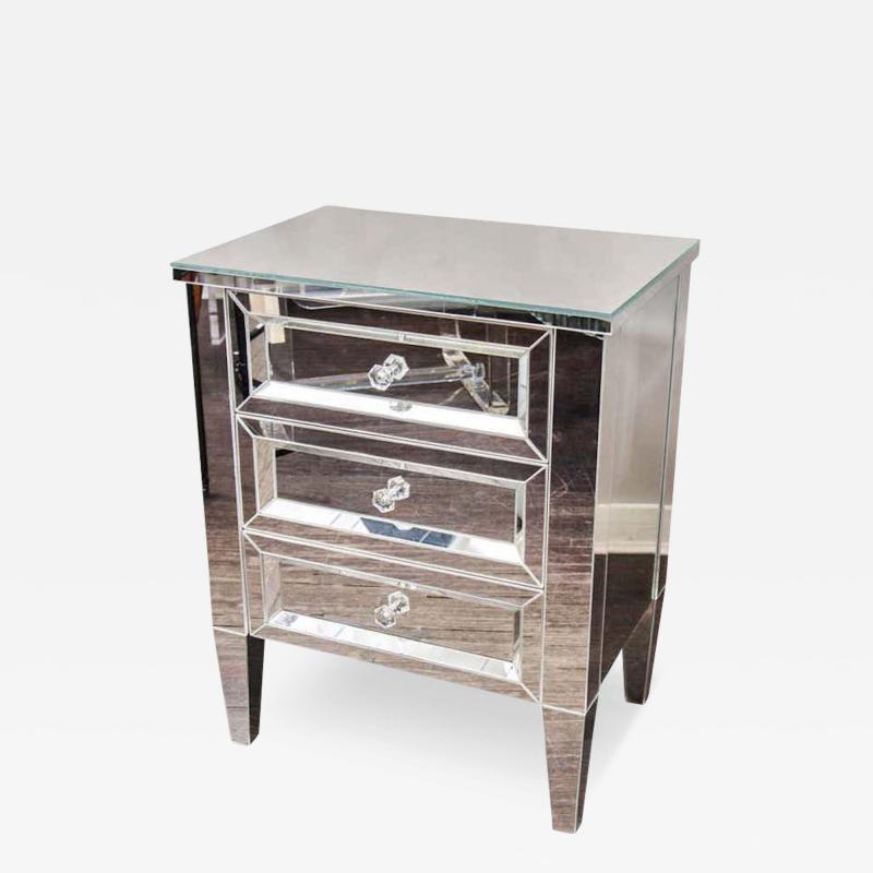  Venfield Custom 3 Drawer Mirrored Nightstand