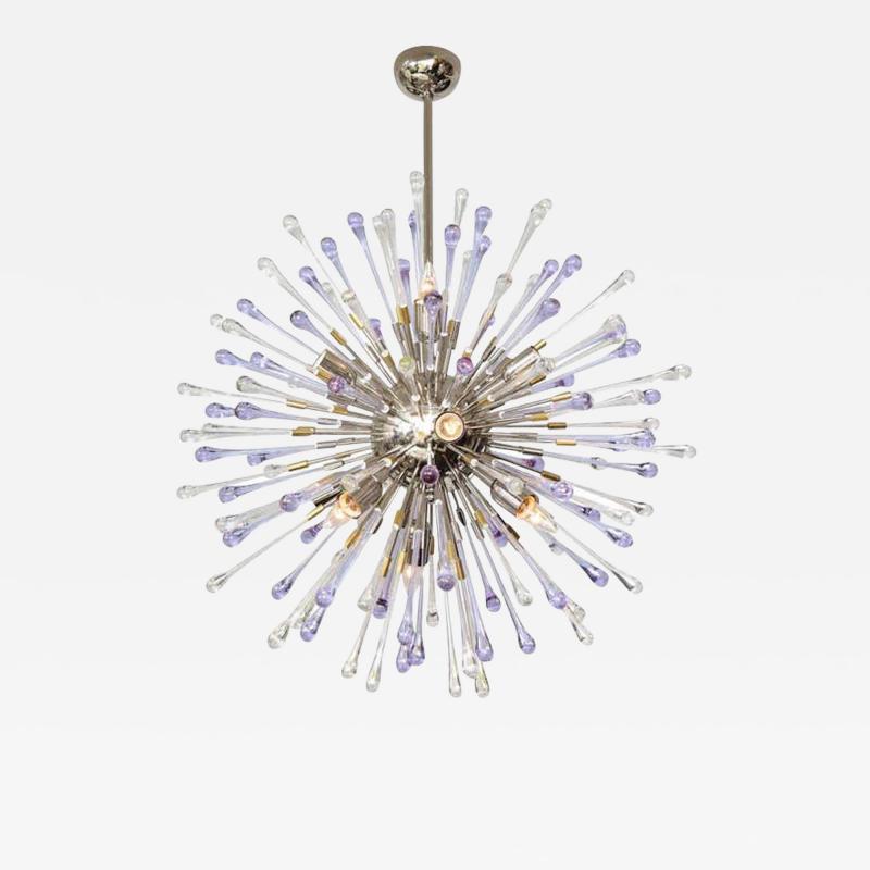  Venfield Custom Amethyst and Clear Teardrop Sputnik Chandelier