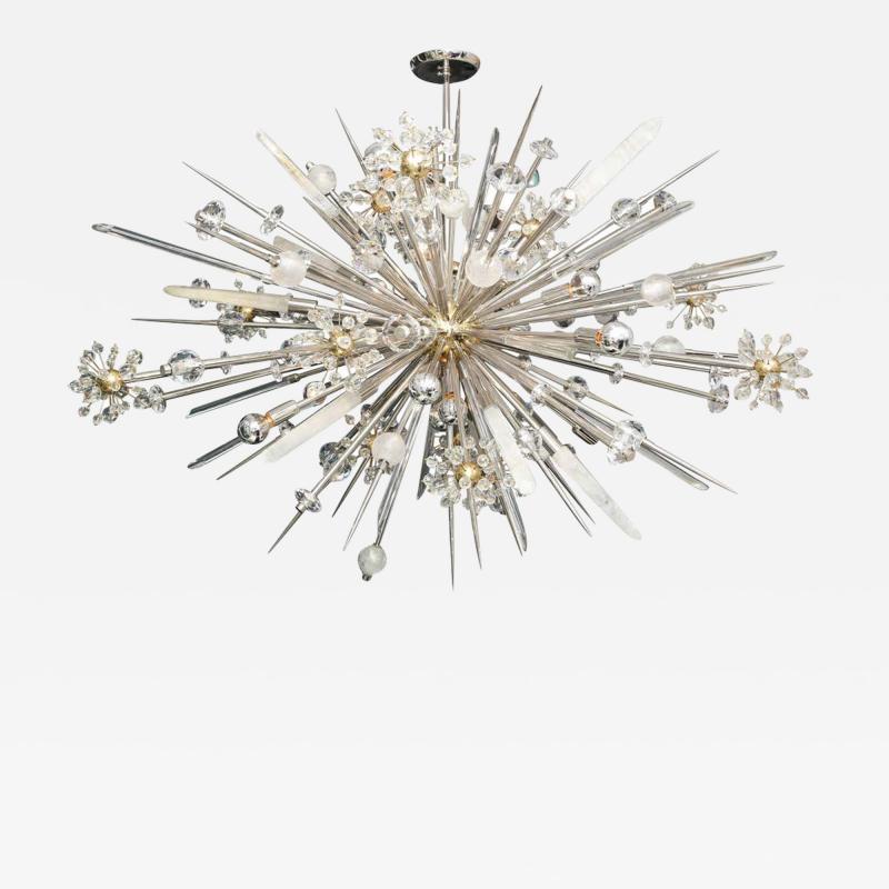  Venfield Custom Austrian Crystal and Rock Crystal Sputnik Chandelier