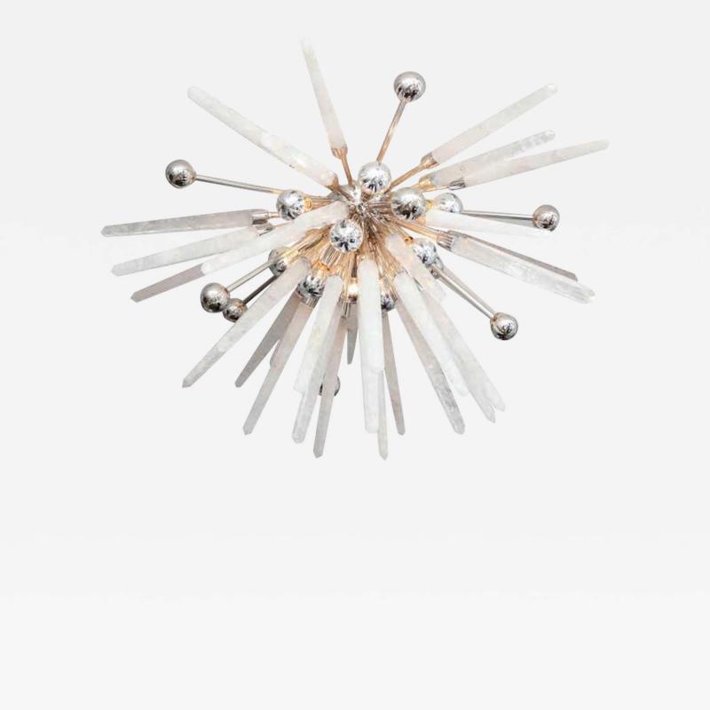  Venfield Custom Brazilian Rock Crystal Flush Mount Light Fixture