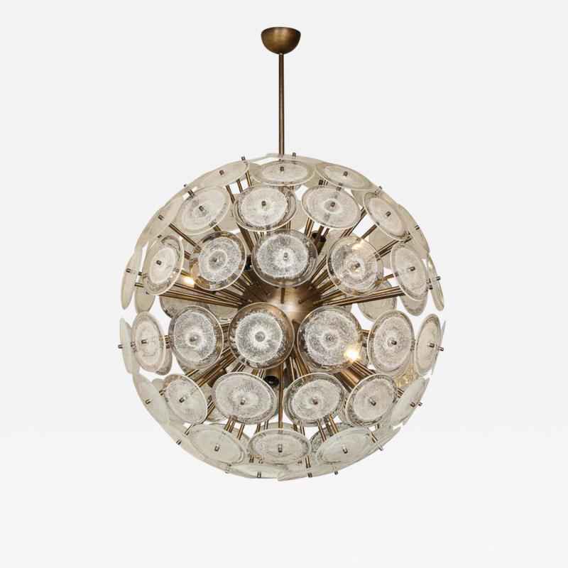  Venfield Custom Clear Bubble Murano Glass Disc Sputnik Chandelier