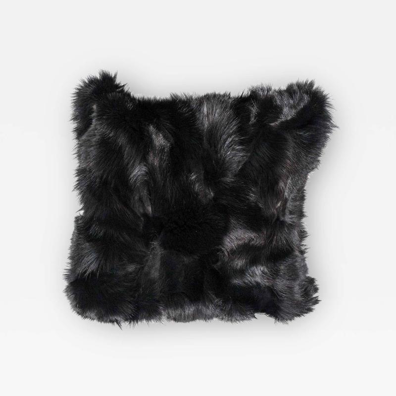  Venfield Custom Double Sided Genuine Black Fox Pillow