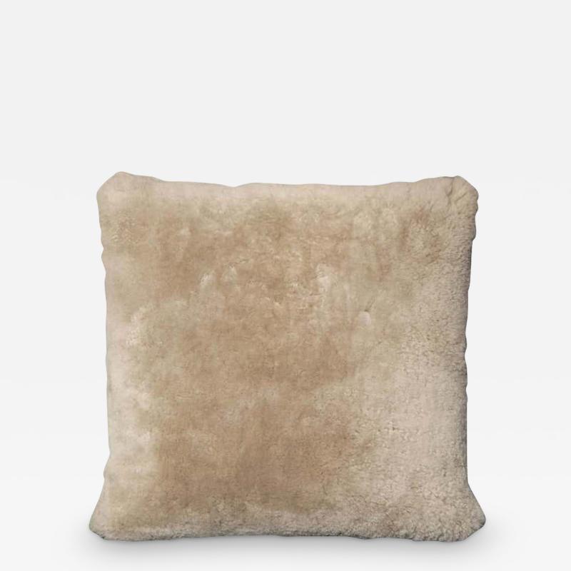  Venfield Custom Genuine Shearling Pillow in Taupe Color