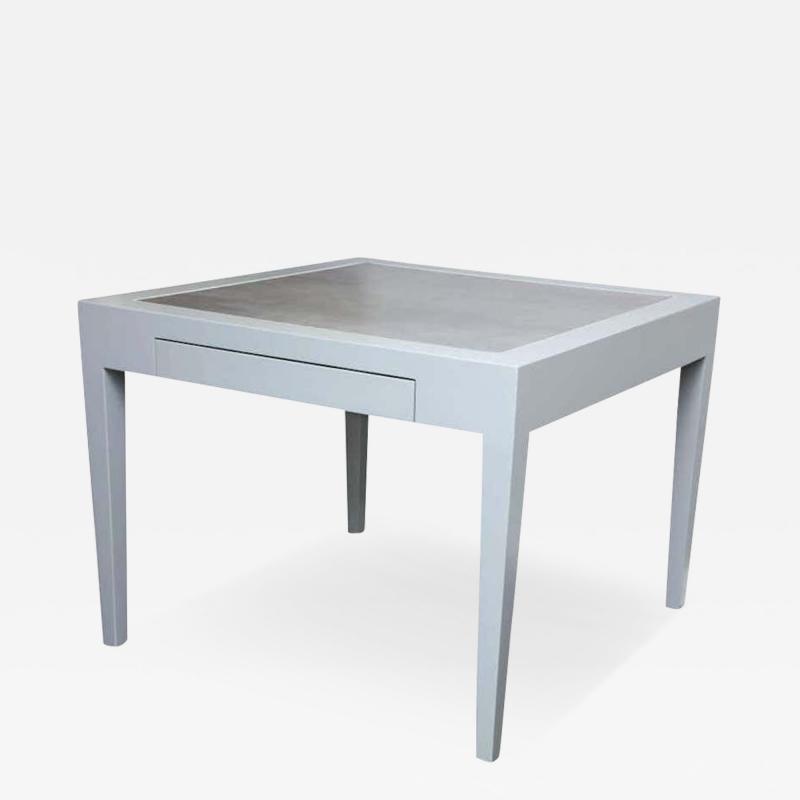  Venfield Custom Metallic Grey Leather and Lacquer Game Table