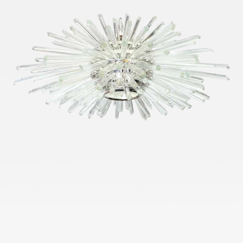  Venfield Custom Nickel and Glass Flush Mount Fixture in the Manner of Bakalowits