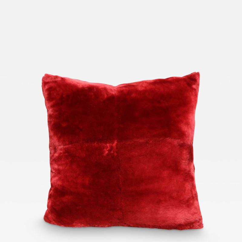  Venfield Custom Red Genuine Sheared Beaver Pillow