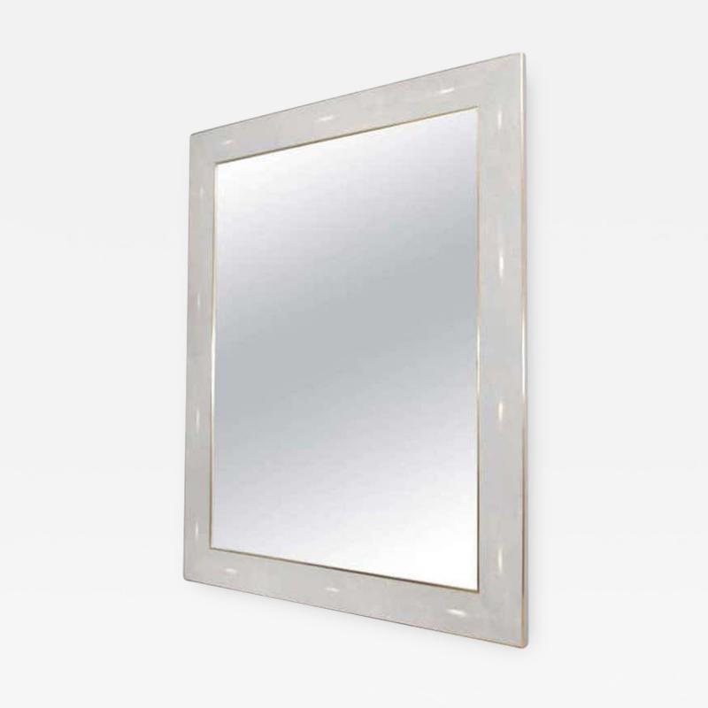  Venfield Custom Shagreen Mirror with Brass Trim