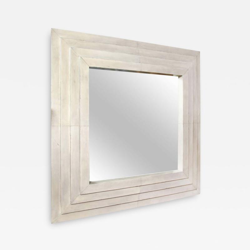  Venfield Custom Square Parchment Mirror with Four Stacked Tiers