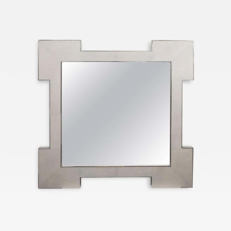  Venfield Custom Square Shagreen Mirror with Square Edges