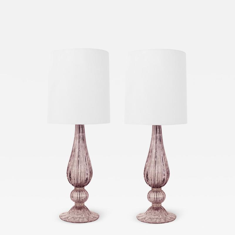  Venfield Hand Blown Amethyst Color Glass Table Lamps 2022