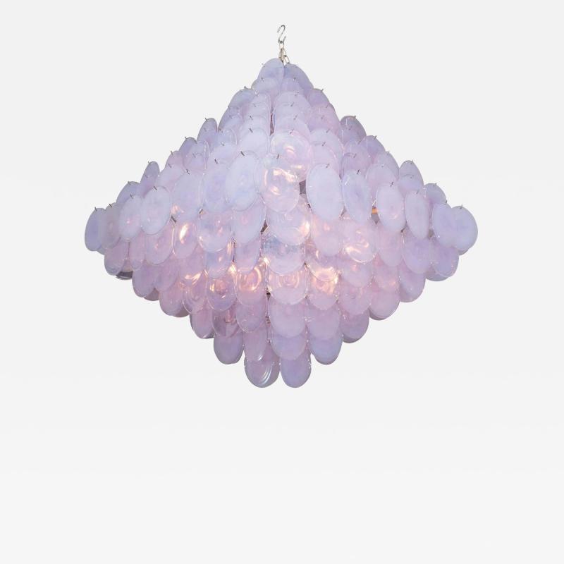  Venfield Huge Alex Iridescent Murano Glass Disc Chandelier in Double Pyramid Shape