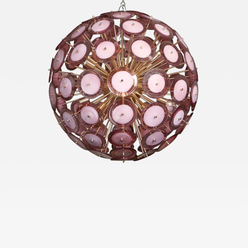  Venfield Large Amethyst Bubble Murano Glass Disc Sputnik Chandelier