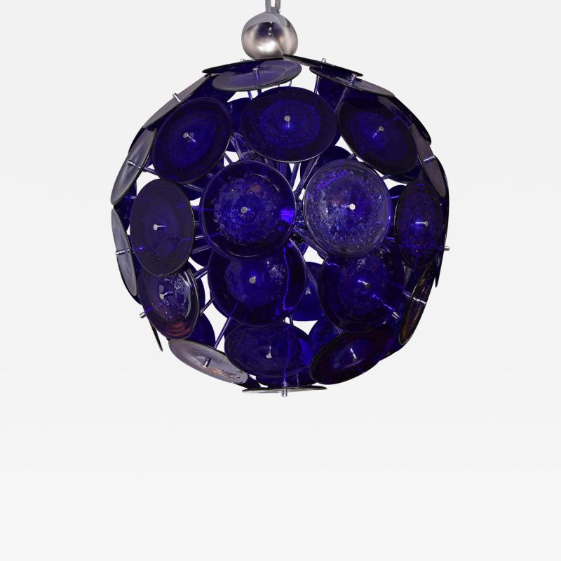  Venfield Large Blue Bubble Murano Glass Disc Sputnik Chandelier