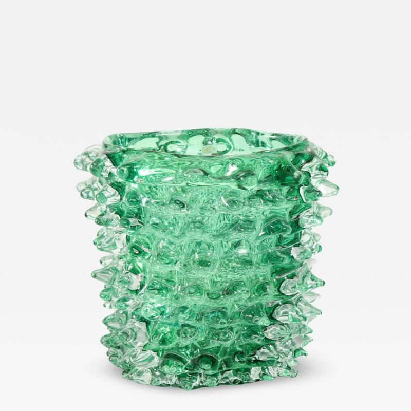  Venfield Murano Green Glass Rostrate Vase