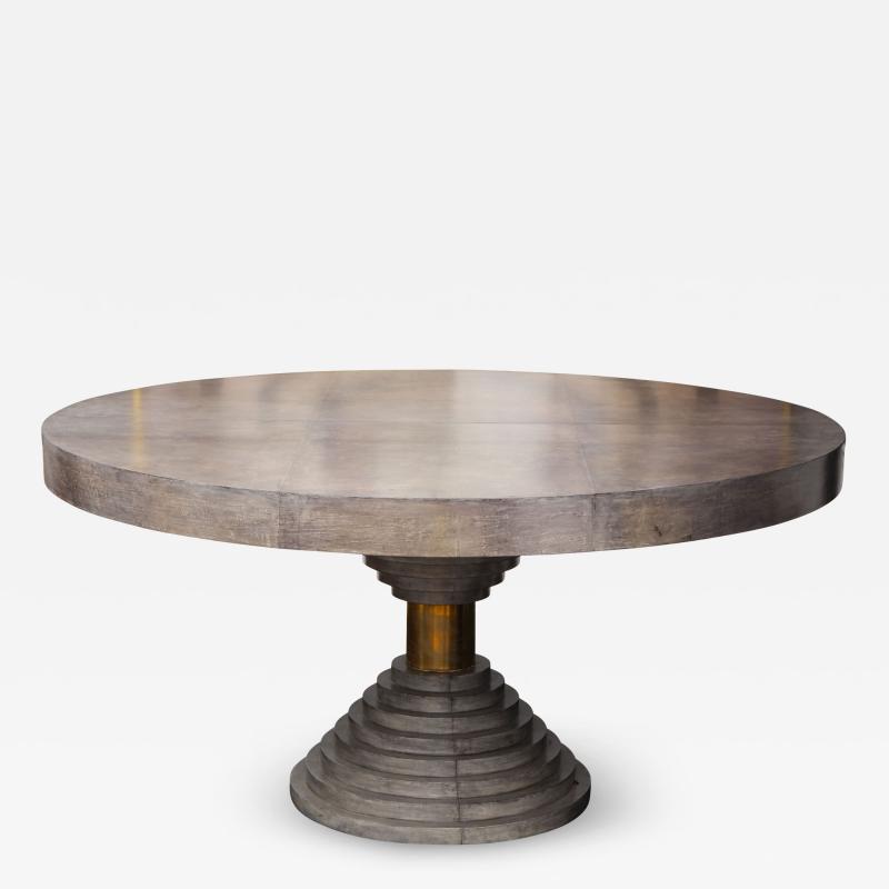  Venfield Round Expandable Parchment Dining Table