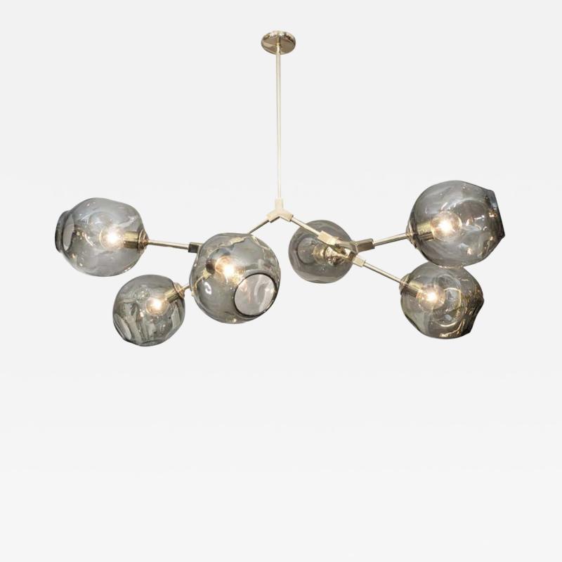  Venfield Six Globe Branch Chandelier with Smoke Glass
