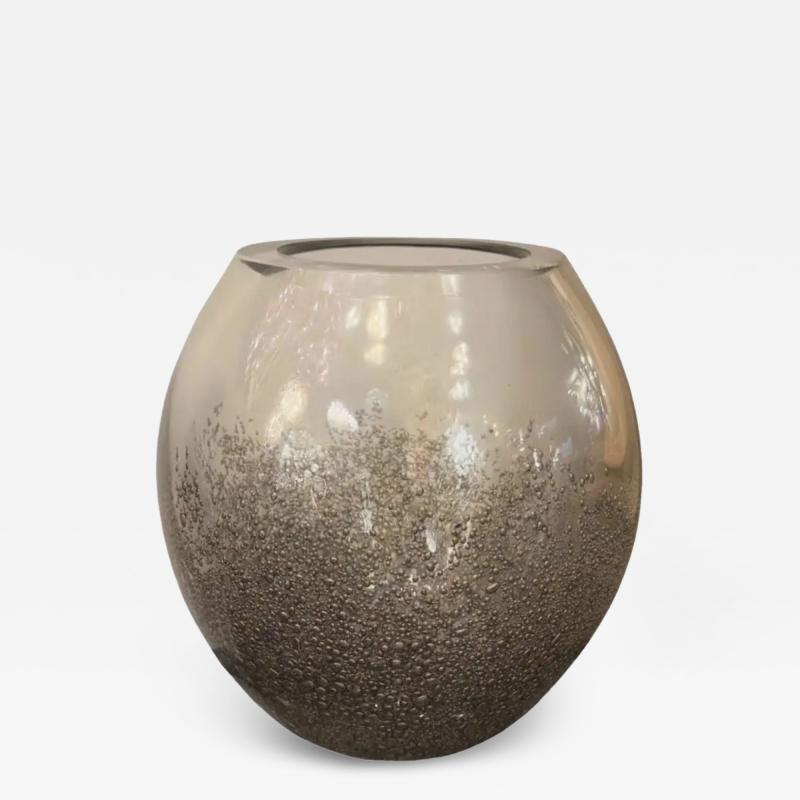  Venfield Small Murano Pulegoso Smoke Glass Vase