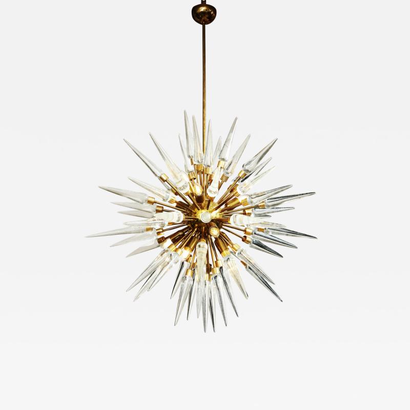  Venfield Stunning Sputnik Style Chandelier in Polished Brass with Glass Spikes 2022