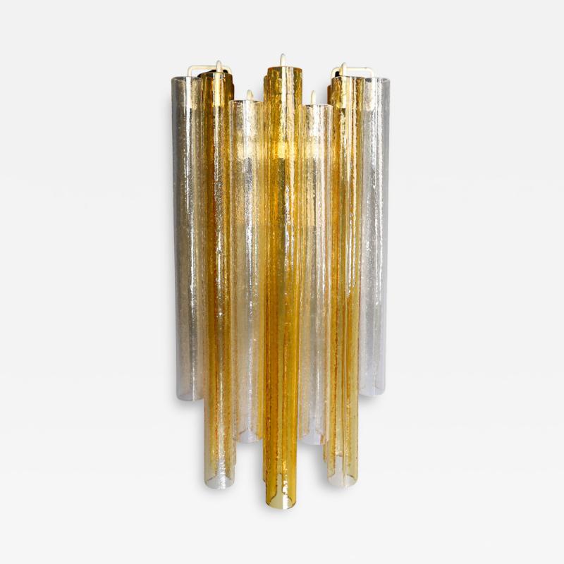  Venini 1950s pair 20 Venini Murano amber glass sconces