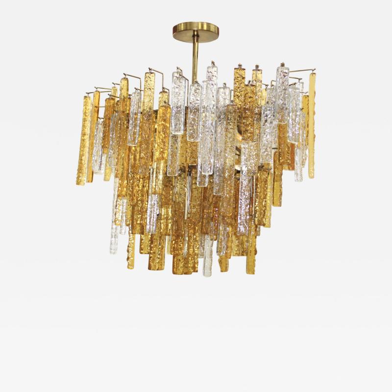  Venini 1960s Mid Century Modern Venini Glass Oval Chandelier