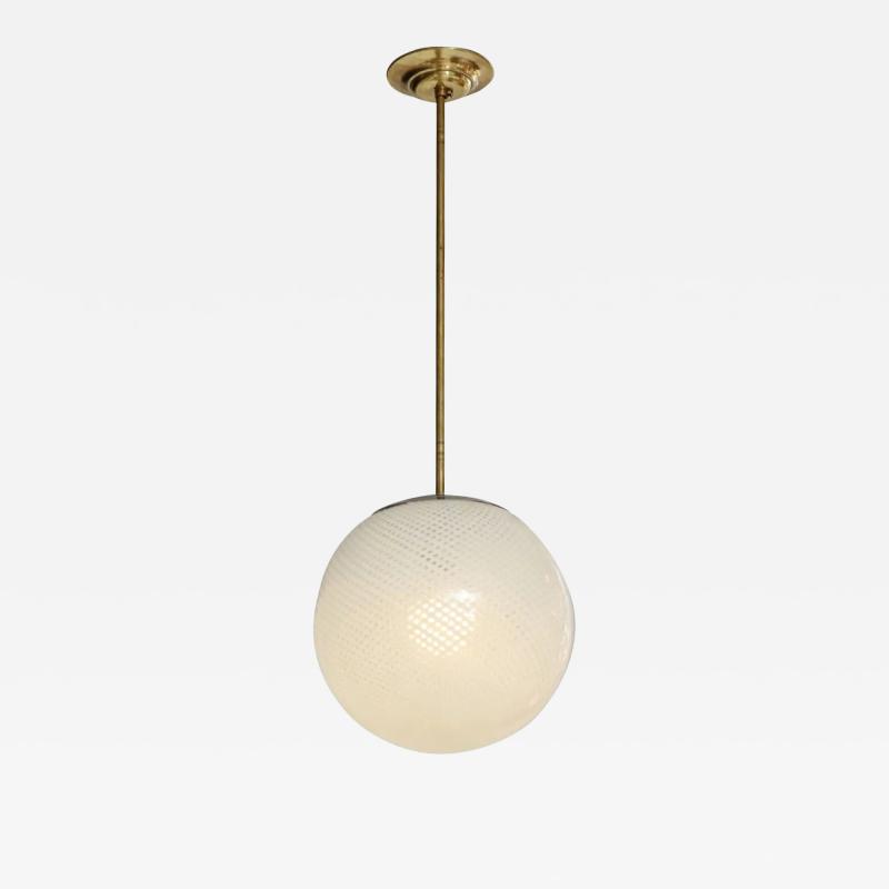  Venini Carlo Scarpa for Venini Reticello Murano Glass Globe Italy circa 1940