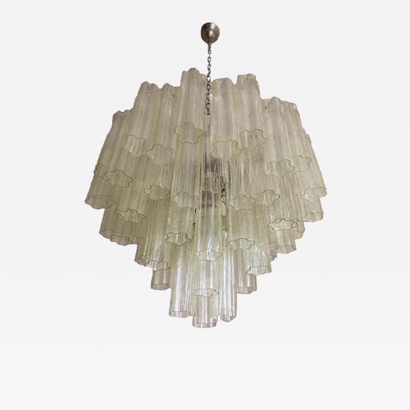  Venini Contemporary Champagne Tronchi Murano Glass Chandelier in Venini Style