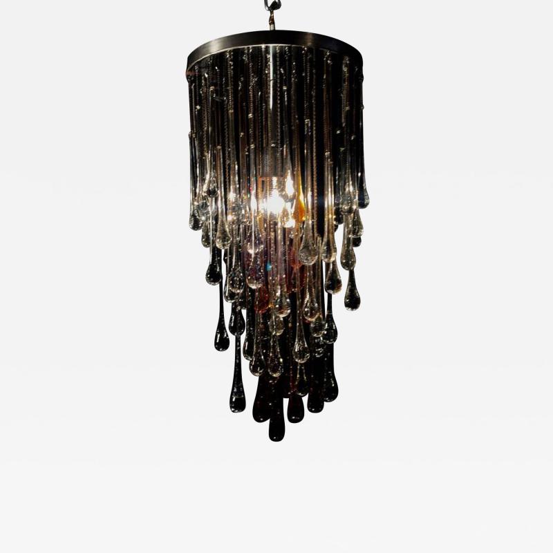  Venini Exceptional Drops Chandelier in the Style of Venini 1970s