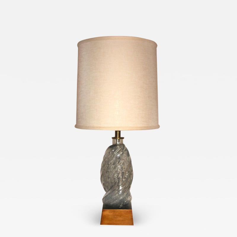  Venini Grey Twisted Glass Table Lamp