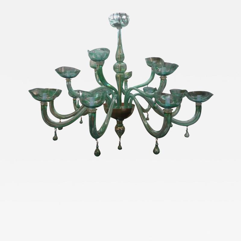  Venini Huge Murano Glass Chandelier Attributed To Venini