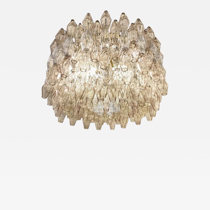  Venini Large Venini Poliedri Chandelier Italy 1960s