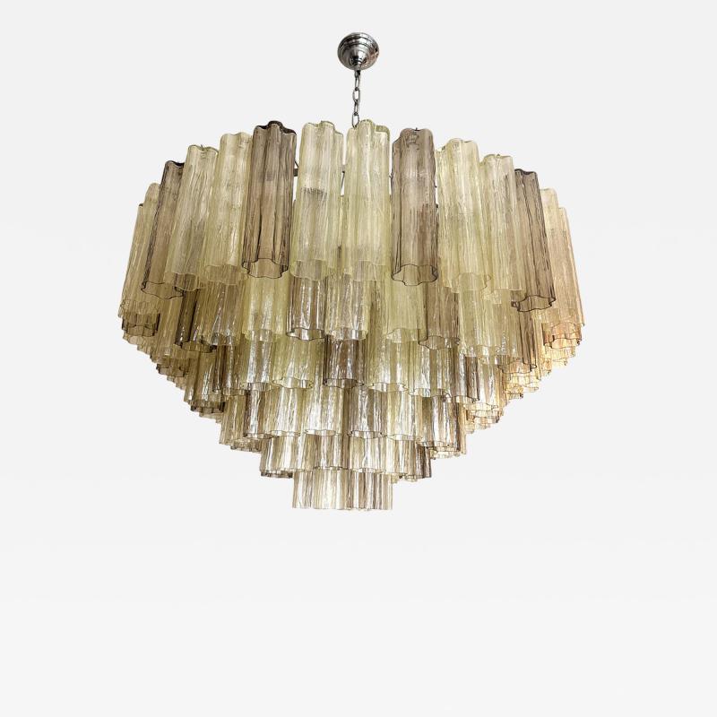  Venini Luxury Huge Champagne E Fum Tronchi Murano Glass Chandelier in Venini Style