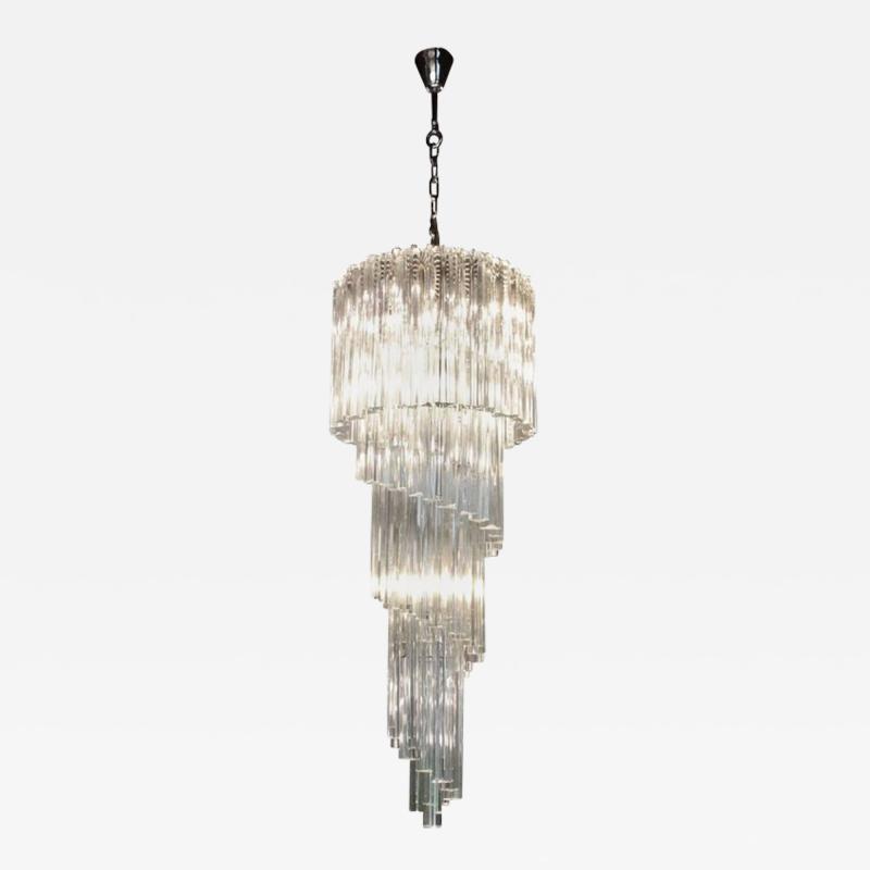  Venini Murano Glass Spiral Chandelier by Venini