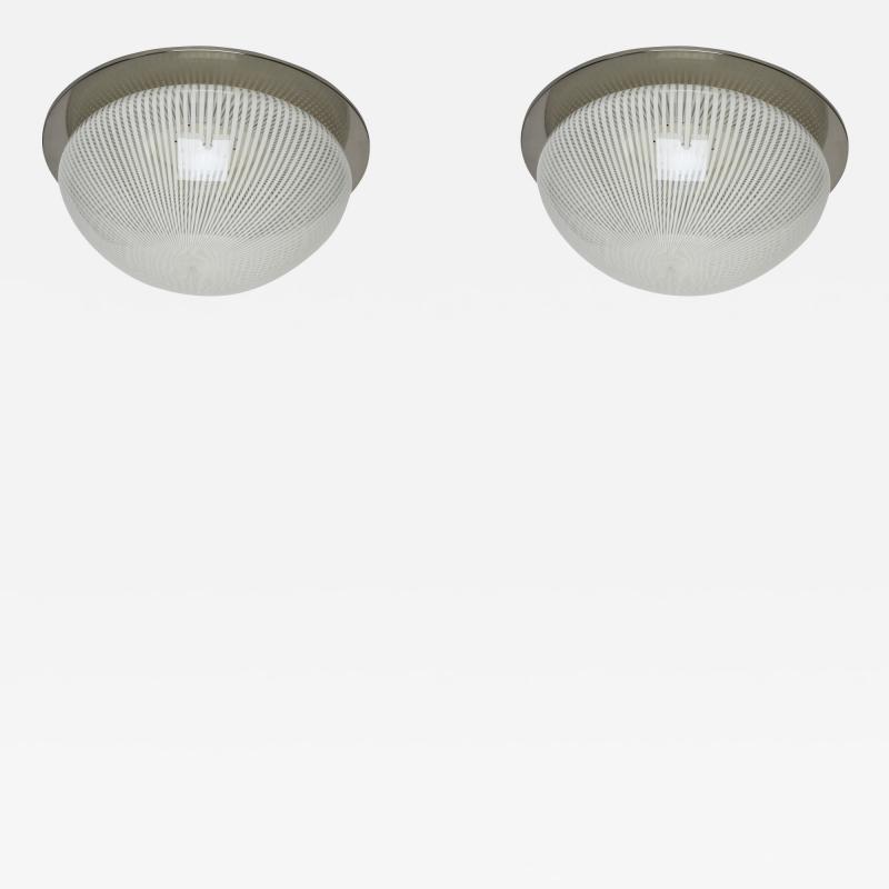  Venini Murano glass flush mount lights by Venini attributed