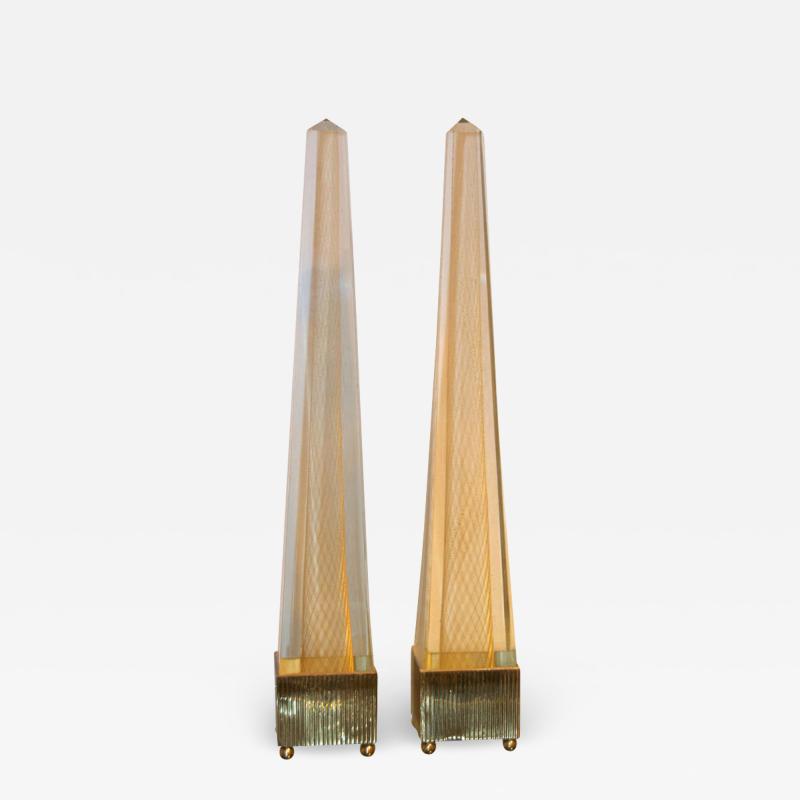  Venini Obelisks with Gold Inclusion