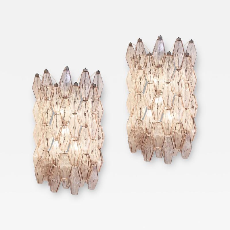  Venini Pair of Venini Poliedri Wall Lights