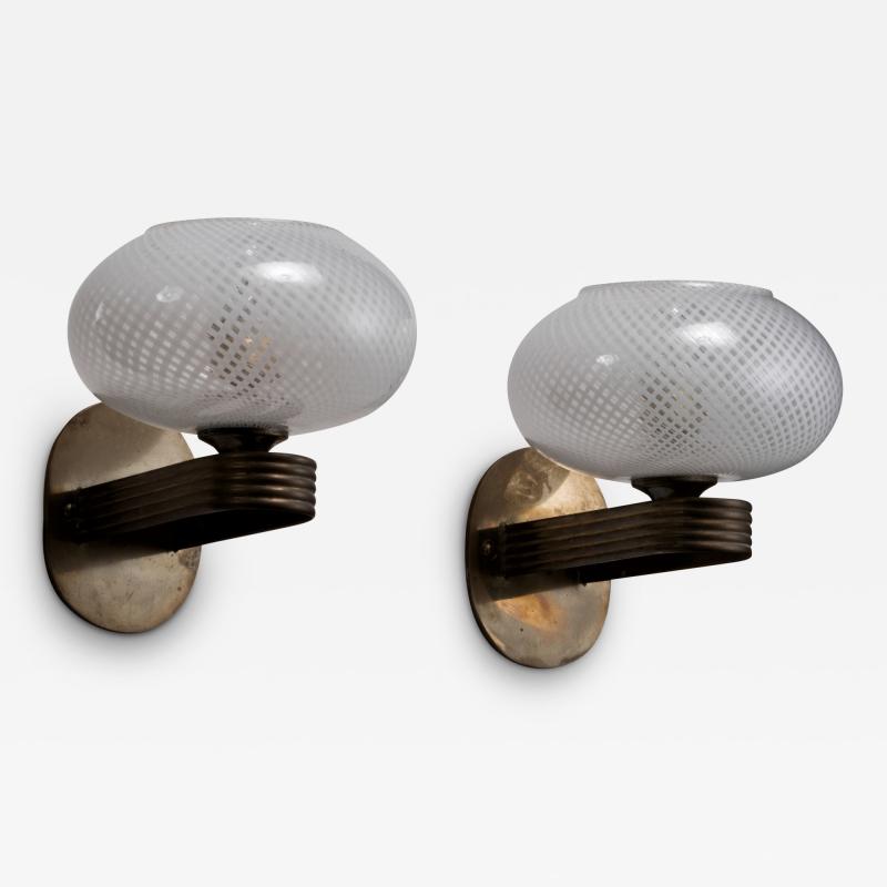  Venini Pair of Venini wall lamps