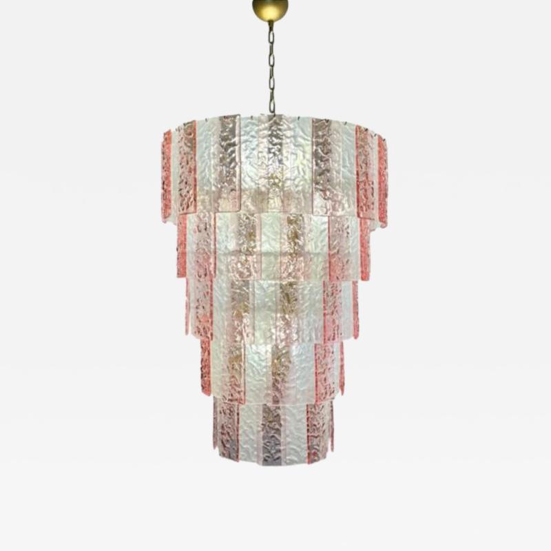  Venini Pink Murano Listello Ceiling Lamp