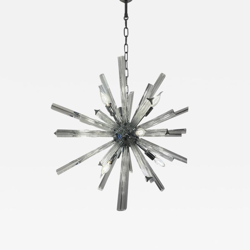  Venini Sputnik Triedro Murano Glass Chandelier in Venini Style