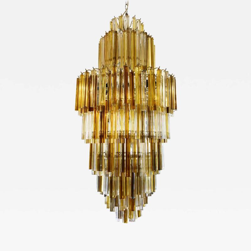  Venini VENINI SKYSCRAPER CLEAR AMBER SMOKE COLOUR CHANDELIER