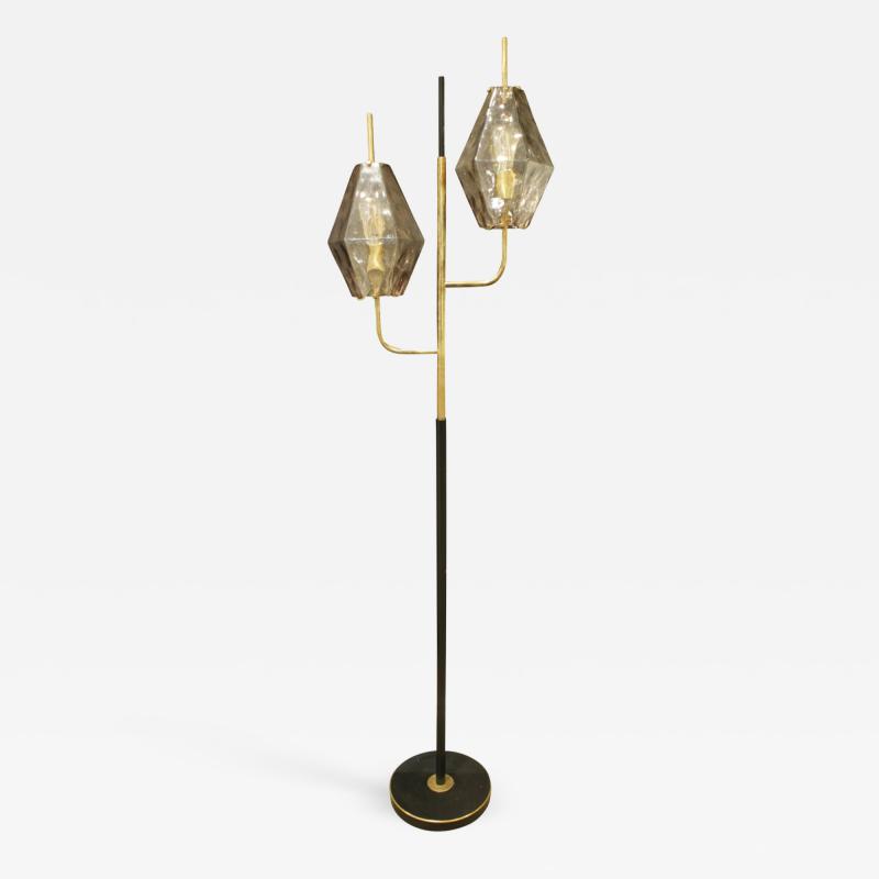  Venini Venini Poliedri Floor Lamp with Artisan Glass Shades 1958