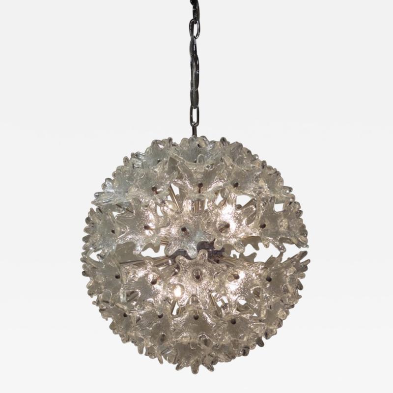  Venini Venini attribution Mid Century Murano Glass Flower Ball Sputnik Chandelier